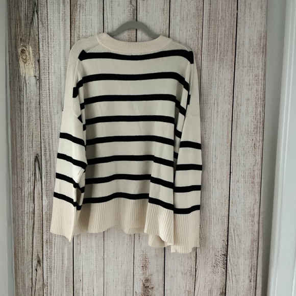 a new day Black and Cream Striped Sweater - Picture 2 of 4